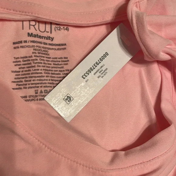 Time and Tru Maternity My Little Valentine Large 12-14 Pink Short Sleeve… - Picture 6 of 6